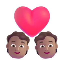 Couple With Heart: Person, Person, Medium Skin Tone Microsoft 3D Fluent