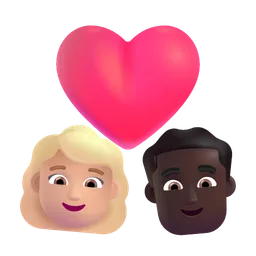 Couple with Heart: Woman, Man, Medium-Light Skin Tone, Dark Skin Tone Microsoft 3D Fluent