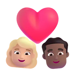 Couple with Heart: Woman, Man, Medium-Light Skin Tone, Medium-Dark Skin Tone Microsoft 3D Fluent