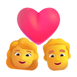 Couple with Heart: Woman, Man Microsoft 3D Fluent