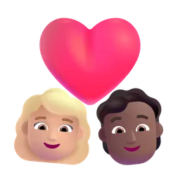 Couple With Heart: Woman, Person, Medium-Light Skin Tone, Medium-Dark Skin Tone Microsoft 3D Fluent