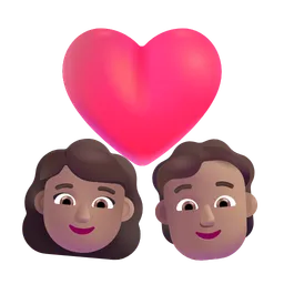 Couple With Heart: Woman, Person, Medium Skin Tone Microsoft 3D Fluent