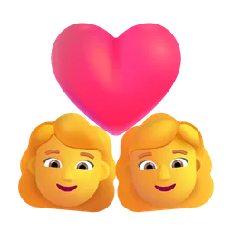 Couple with Heart: Woman, Woman Microsoft 3D Fluent