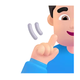 Deaf Man: Light Skin Tone Microsoft 3D Fluent