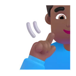 청각 장애가 있는 남성: 중간 정도의 어두운 피부 톤 Microsoft 3D Fluent