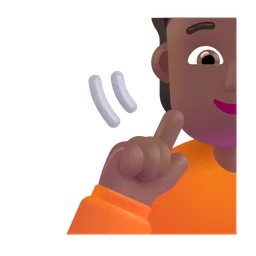 Deaf Person: Medium-Dark Skin Tone Microsoft 3D Fluent