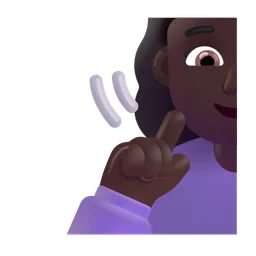 Deaf Woman: Dark Skin Tone Microsoft 3D Fluent
