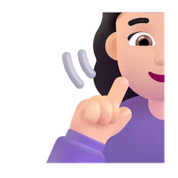 Deaf Woman: Light Skin Tone Microsoft 3D Fluent