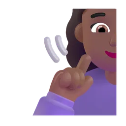 Deaf Woman: Medium-Dark Skin Tone Microsoft 3D Fluent