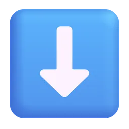 Downwards Black Arrow Microsoft 3D Fluent
