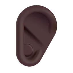 Ear: Dark Skin Tone Microsoft 3D Fluent