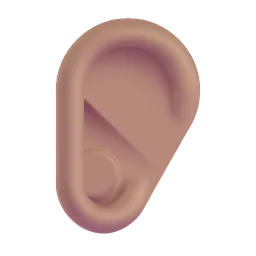 Ear: Medium Skin Tone Microsoft 3D Fluent