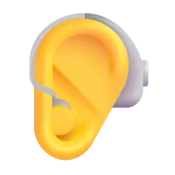 보청기가 있는 귀 Microsoft 3D Fluent