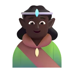 Elf: Dark Skin Tone Microsoft 3D Fluent