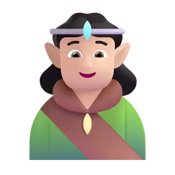 Elf: Light Skin Tone Microsoft 3D Fluent