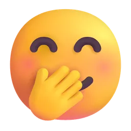 Smiling Face with Smiling Eyes and Hand Covering Mouth Microsoft 3D Fluent