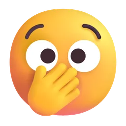Face with Open Eyes and Hand Over Mouth Microsoft 3D Fluent