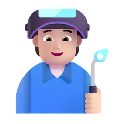 공장 근로자: 밝은 피부 톤 Microsoft 3D Fluent