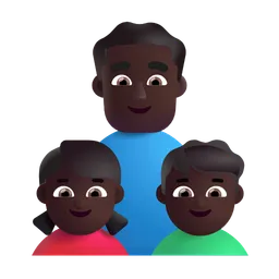 가족: 어두운 피부색 Microsoft 3D Fluent