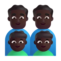 가족: 남자, 남자, 남자아이, 남자아이: 어두운 피부색 Microsoft 3D Fluent