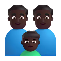 가족: 남자, 남자, 남자아이: 어두운 피부색 Microsoft 3D Fluent