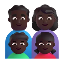 가족: 남자, 여자, 남자아이, 여자아이: 어두운 피부색 Microsoft 3D Fluent