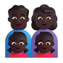 가족: 남자, 여자, 여자아이, 여자아이: 어두운 피부색 Microsoft 3D Fluent