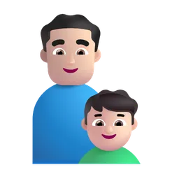 Family - Man: Light Skin Tone, Boy: Light Skin Tone Microsoft 3D Fluent