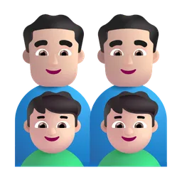 가족: 남자, 남자, 남자아이, 남자아이: 밝은 피부색 Microsoft 3D Fluent