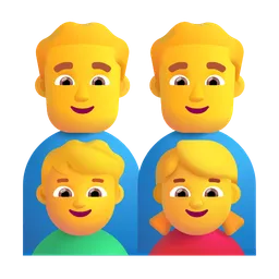 Family: Man, Man, Boy, Girl Microsoft 3D Fluent