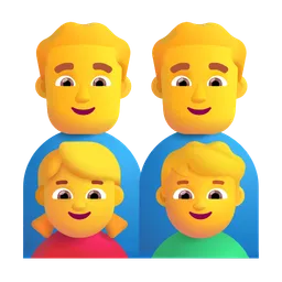 Family: Man, Man, Girl, Boy Microsoft 3D Fluent
