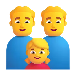Family: Man, Man, Girl Microsoft 3D Fluent