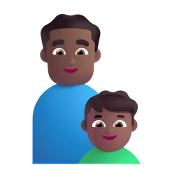 Family - Man: Medium-Dark Skin Tone, Boy: Medium-Dark Skin Tone Microsoft 3D Fluent