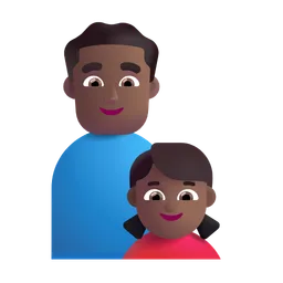 Family - Man: Medium-Dark Skin Tone, Girl: Medium-Dark Skin Tone Microsoft 3D Fluent