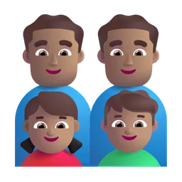 Family - Man: Medium Skin Tone, Man: Medium Skin Tone, Girl: Medium Skin Tone, Boy: Medium Skin Tone Microsoft 3D Fluent