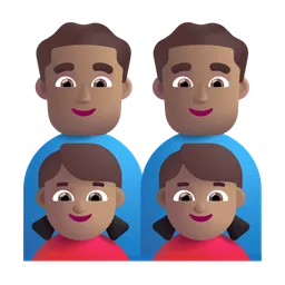 Family - Man: Medium Skin Tone, Man: Medium Skin Tone, Girl: Medium Skin Tone, Girl: Medium Skin Tone Microsoft 3D Fluent