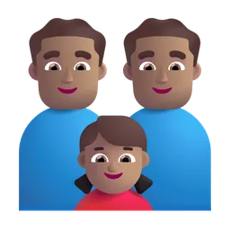 Family - Man: Medium Skin Tone, Man: Medium Skin Tone, Girl: Medium Skin Tone Microsoft 3D Fluent