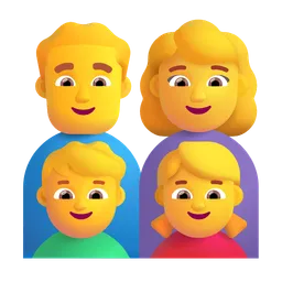 Family: Man, Woman, Boy, Girl Microsoft 3D Fluent