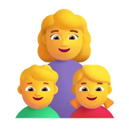 Family: Woman, Boy, Girl Microsoft 3D Fluent