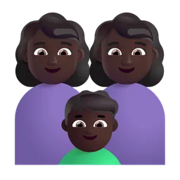 Family - Woman: Dark Skin Tone, Woman: Dark Skin Tone, Boy: Dark Skin Tone