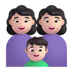 Family - Woman: Light Skin Tone, Woman: Light Skin Tone, Boy: Light Skin Tone Microsoft 3D Fluent
