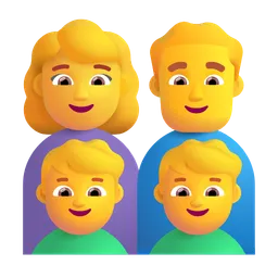 Family: Woman, Man, Boy, Boy Microsoft 3D Fluent