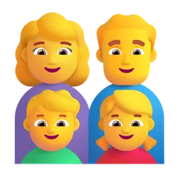 Family: Woman, Man, Boy, Girl Microsoft 3D Fluent