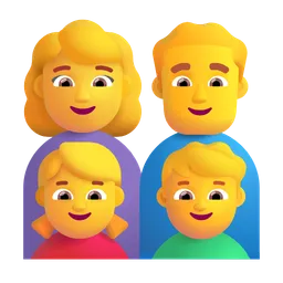 Family: Woman, Man, Girl, Boy Microsoft 3D Fluent