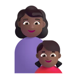 Family - Woman: Medium-Dark Skin Tone, Girl: Medium-Dark Skin Tone Microsoft 3D Fluent