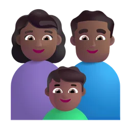 Family - Woman: Medium-Dark Skin Tone, Man: Medium-Dark Skin Tone, Boy: Medium-Dark Skin Tone Microsoft 3D Fluent