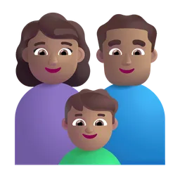 Family - Woman: Medium Skin Tone, Man: Medium Skin Tone, Boy: Medium Skin Tone Microsoft 3D Fluent