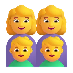 Family: Woman, Woman, Boy, Boy Microsoft 3D Fluent