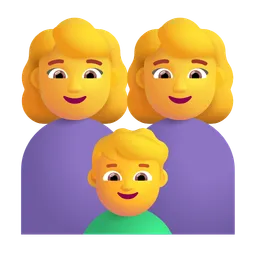 Family: Woman, Woman, Boy Microsoft 3D Fluent