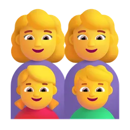 Family: Woman, Woman, Girl, Boy Microsoft 3D Fluent